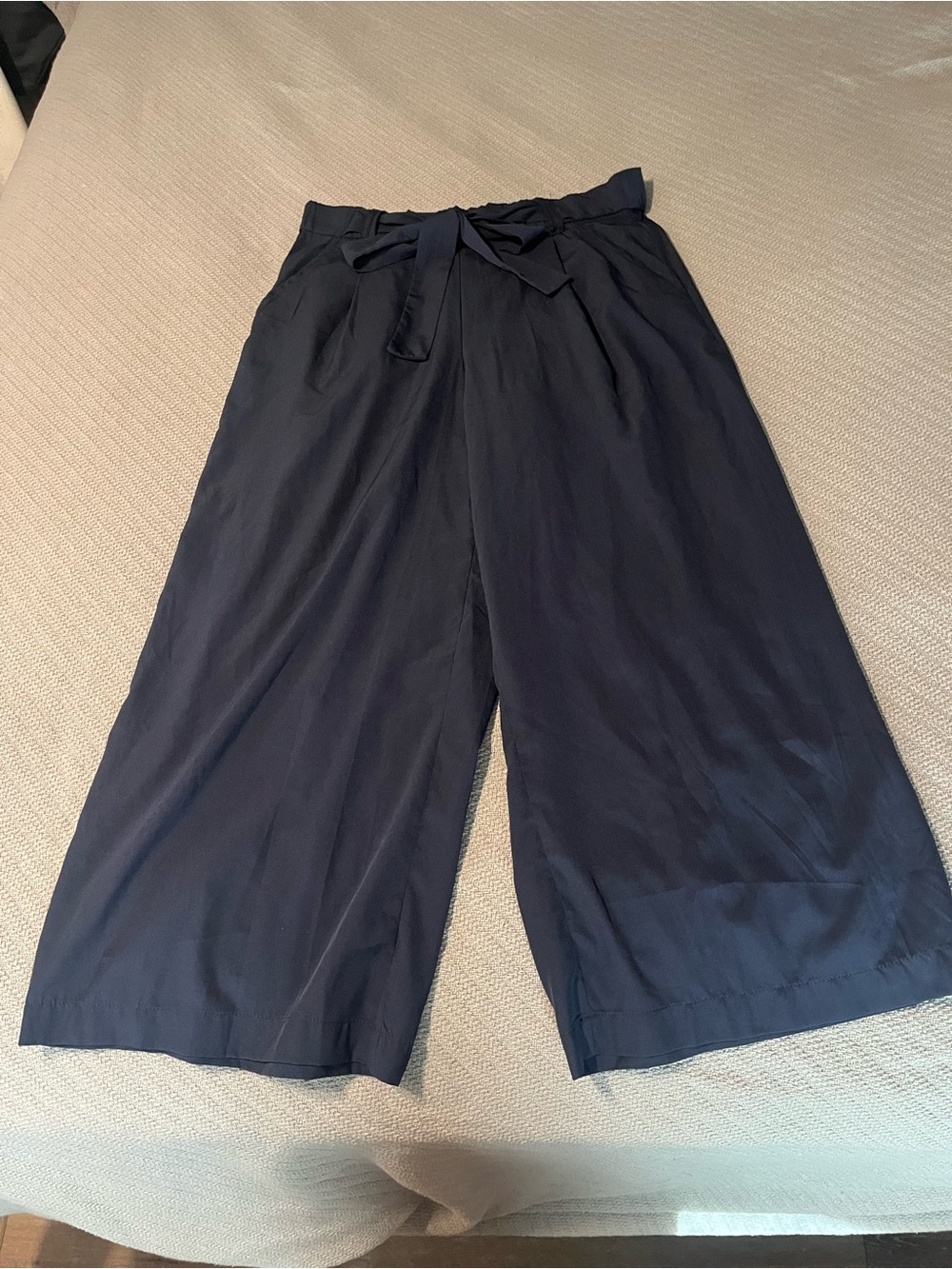 Zara Navy Elastic Waist Trousers - Trafaluc Collection